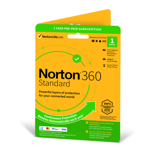 Norton 360 Standard | Security software | 1 device, 1 user | 12 months