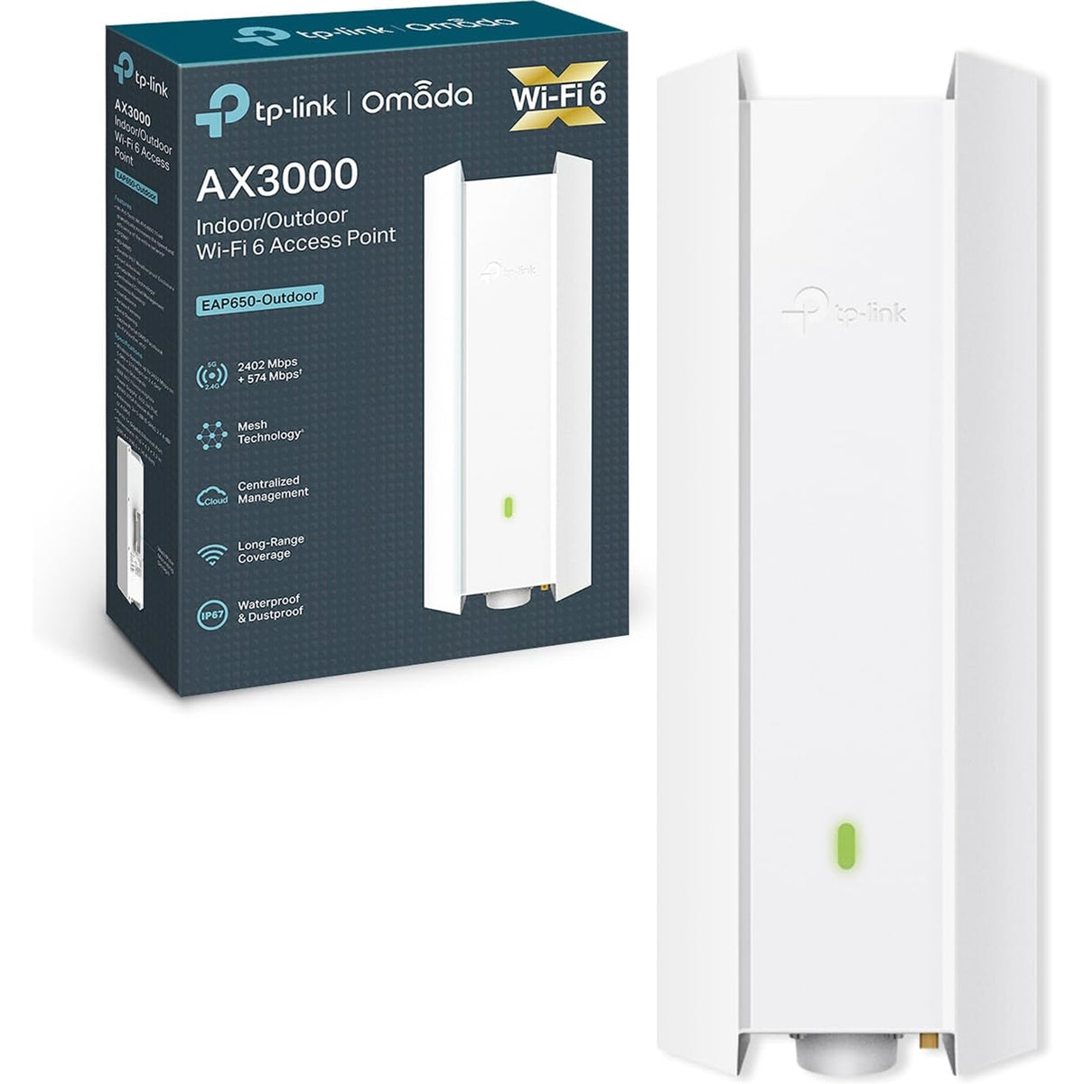 TP-Link Omada EAP650-Outdoor | Wi-Fi 6 access point | AX3000 | Indoor/outdoor