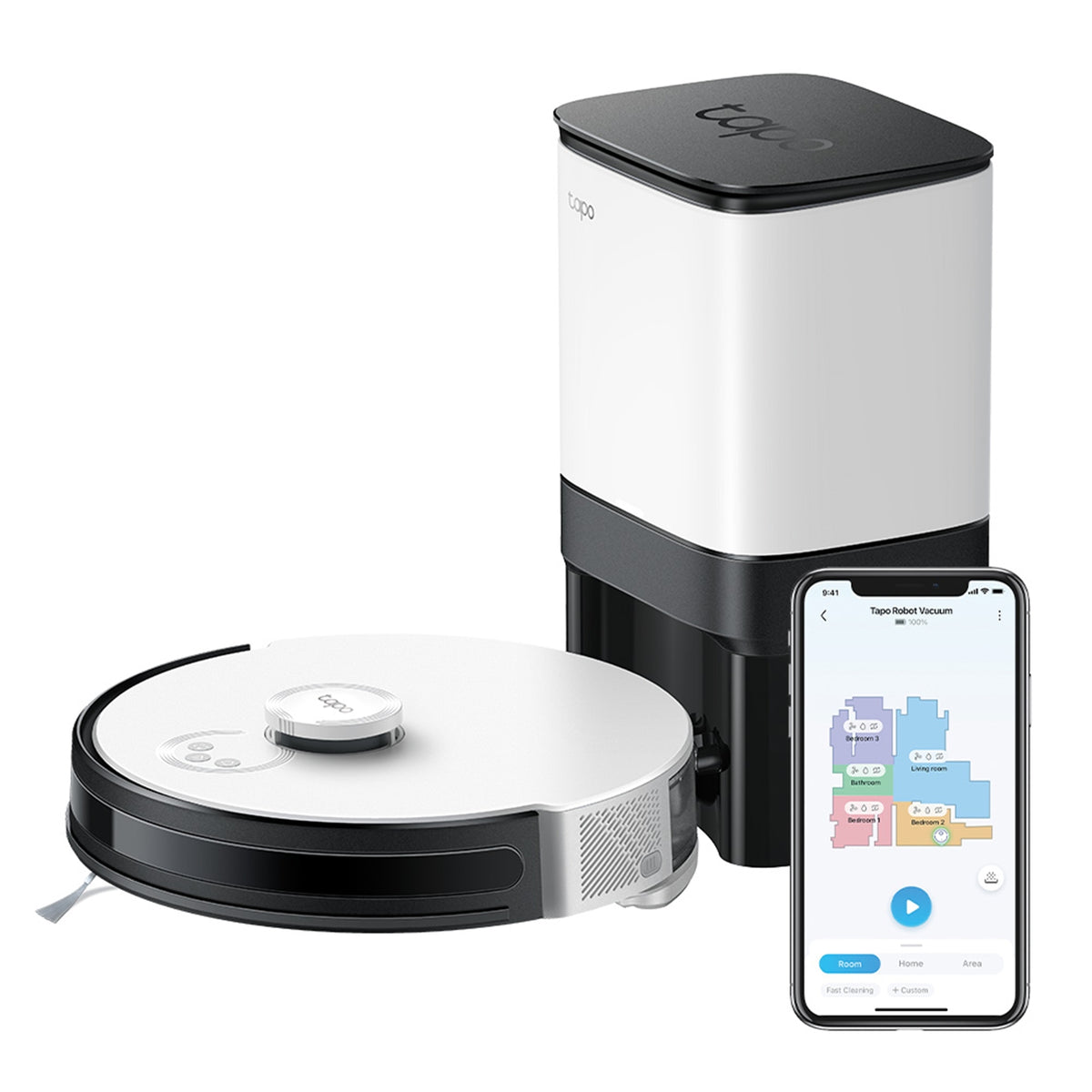 TP-Link Tapo RV30 Max Plus | Robot vacuum and mop | 5300Pa suction | Black