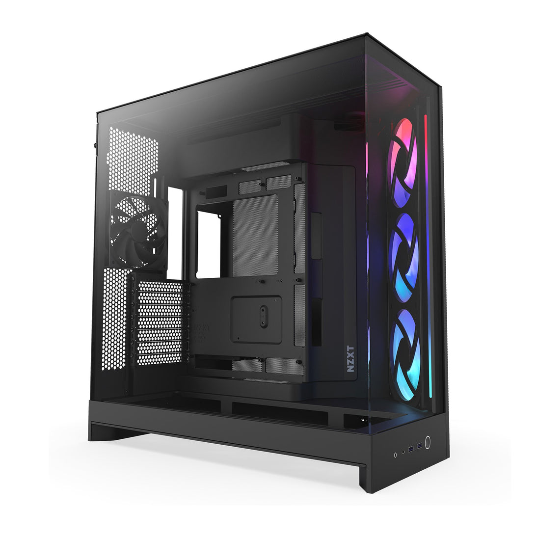 NZXT H9 Flow RGB | Mid Tower PC Case | Tempered Glass | E-ATX | Black