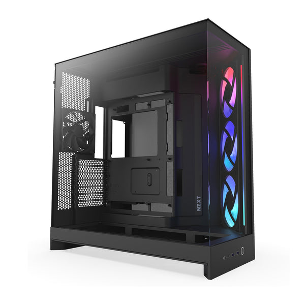 NZXT H9 Flow RGB | Mid Tower PC Case | Tempered Glass | E-ATX | Black