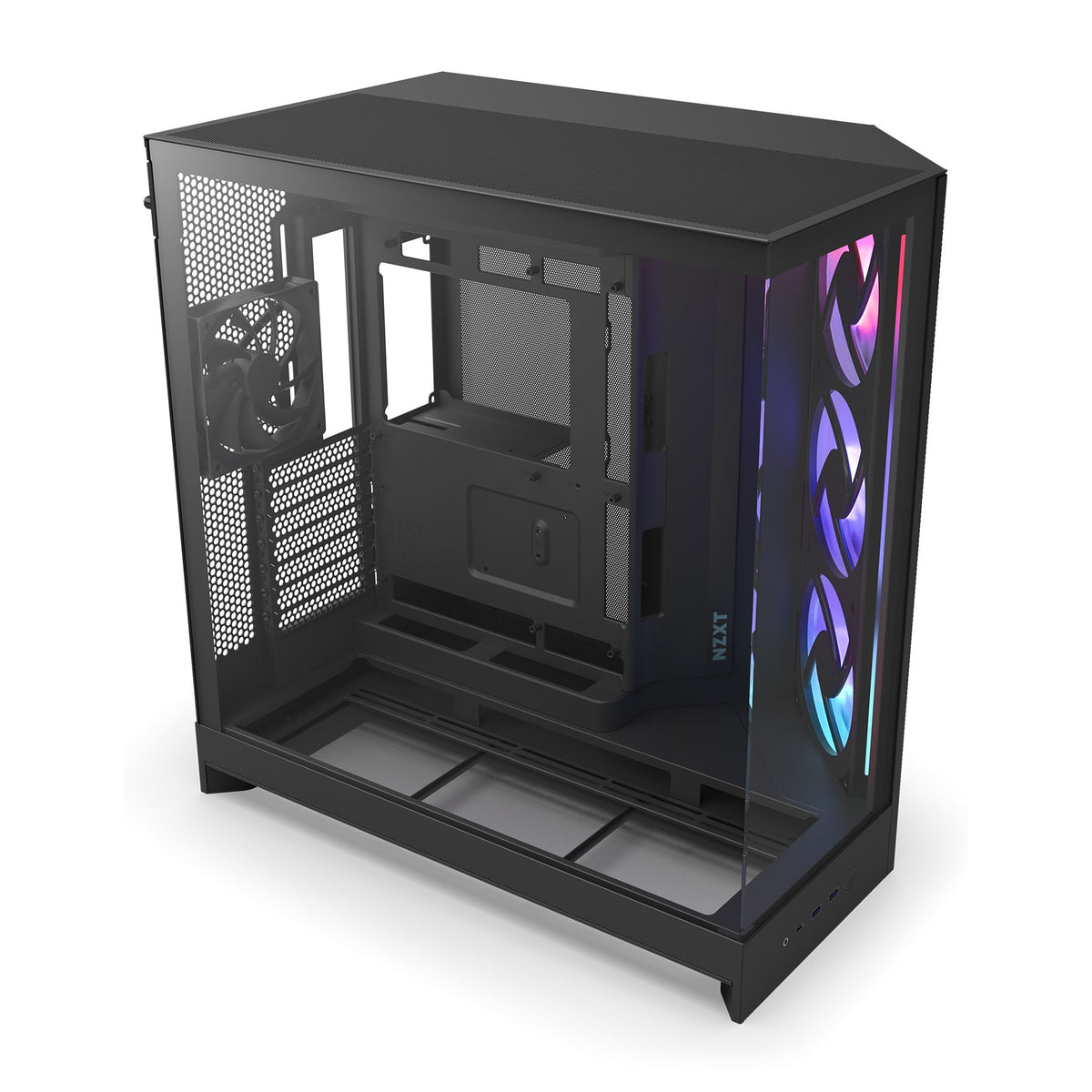 NZXT H9 Flow RGB | Mid Tower PC Case | Tempered Glass | E-ATX | Black