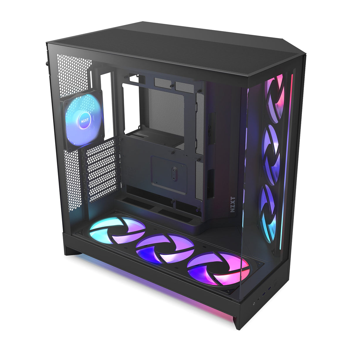 NZXT H9 Flow RGB+ | Mid tower PC case | ATX and E-ATX | Black