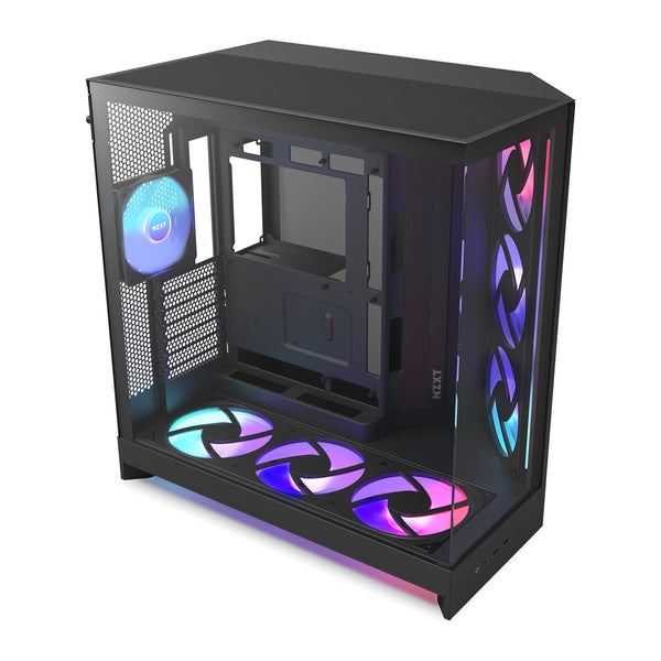 NZXT H9 Flow RGB+ | Mid tower PC case | ATX and E-ATX | Black