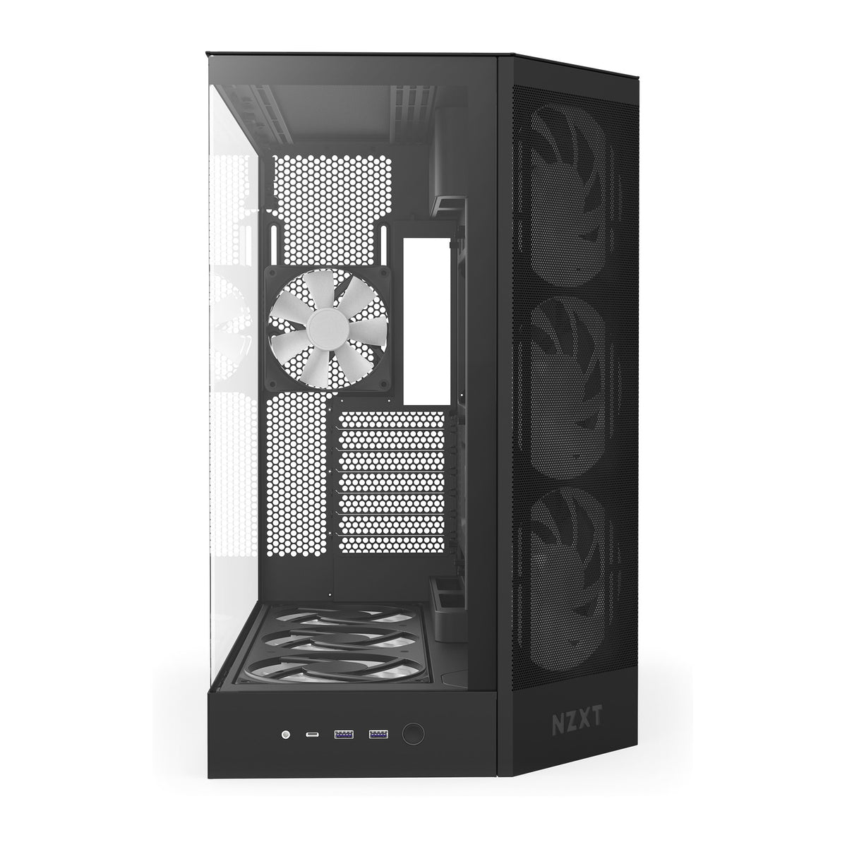 NZXT H9 Flow RGB+ | Mid tower PC case | ATX and E-ATX | Black