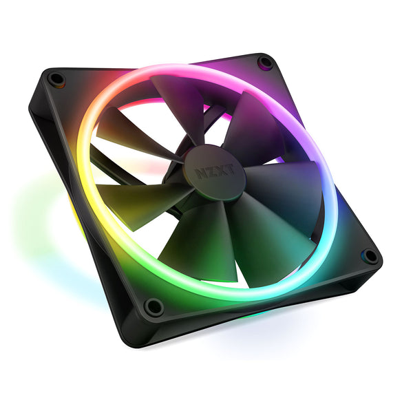 NZXT F140 RGB Duo | 140mm PWM Case Fan | Addressable RGB | Black, Single Pack