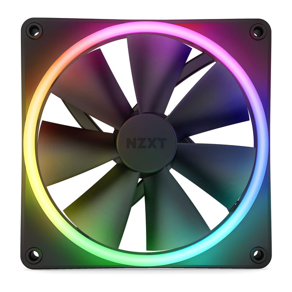NZXT F140 RGB Duo | 140mm PWM Case Fan | Addressable RGB | Black, Single Pack