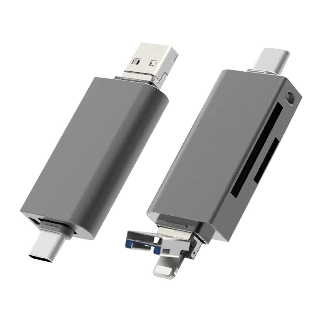 PREVO CR312 | Multi-format card reader | USB-A USB-C and Lightning | Black