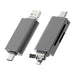 PREVO CR312 | Multi-format card reader | USB-A USB-C and Lightning | Black