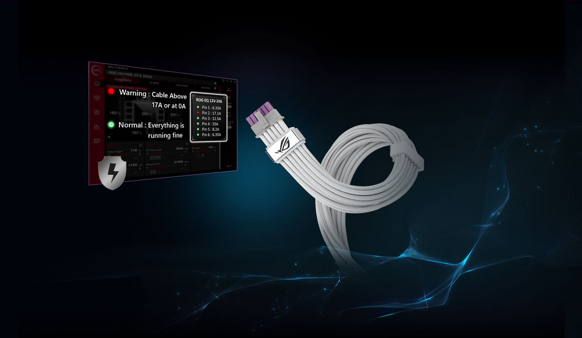 ASUS ROG Equalizer White Edition | 12V-2x6 PCIe power cable | 750 mm