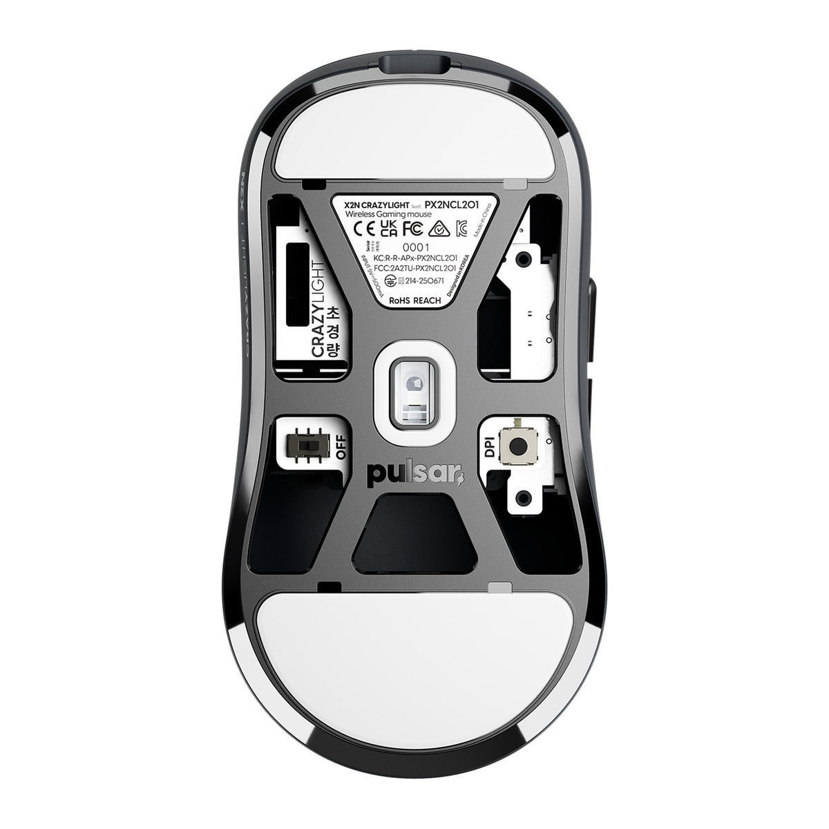 Pulsar X2N CrazyLight Medium | Wireless gaming mouse | 32000 DPI | Jet Black