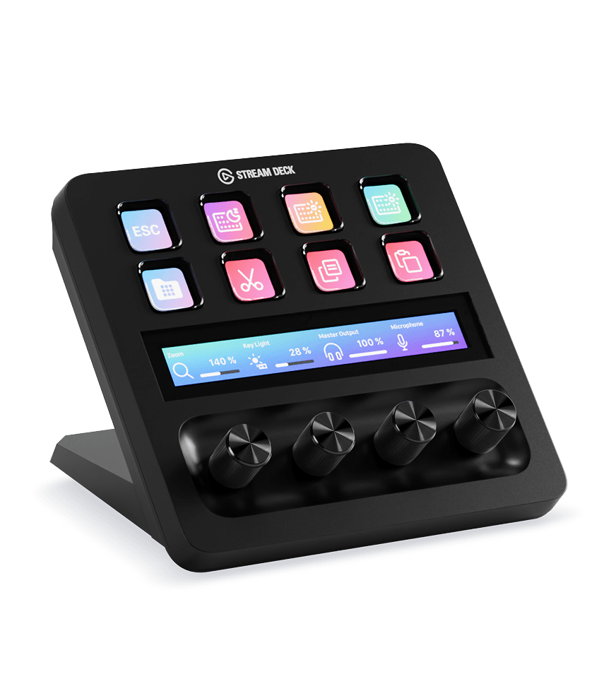 Elgato Stream Deck + | Content creation controller | 8 LCD keys and 4 dials