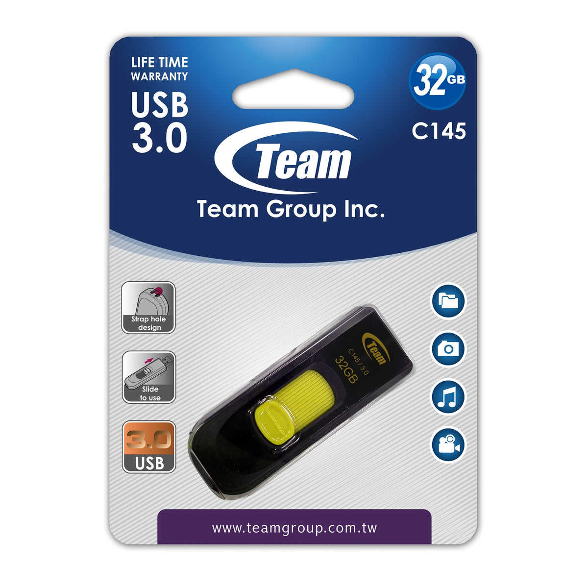 TEAMGROUP C145 | USB flash drive | USB 3.2 Gen 1 32GB | Yellow