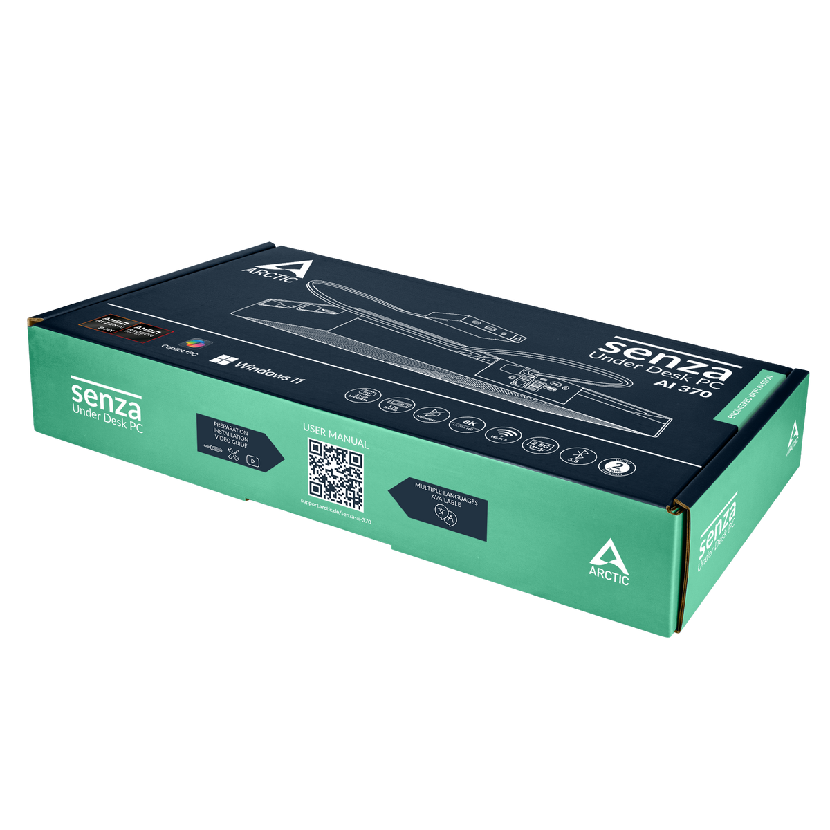 ARCTIC Senza AI 370 | Under desk mini PC | Ryzen AI 9 HX 370 | 32GB RAM