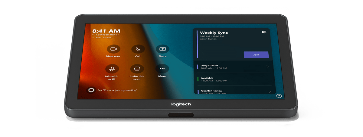 Logitech Tap | Meeting room controller | 10.1-inch touchscreen | Cat5e kit