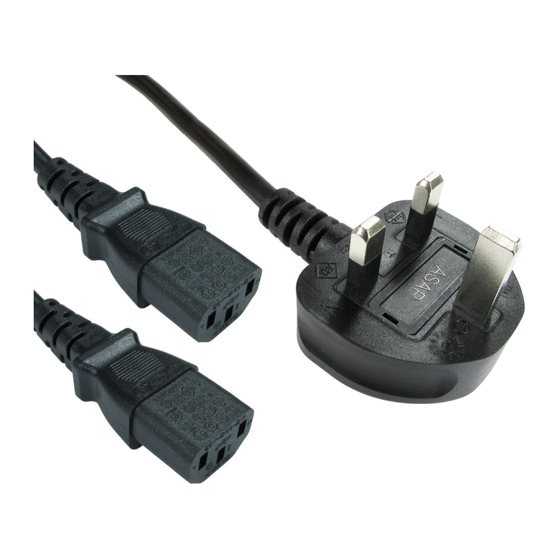 Target RB-333W | Mains power splitter cable | UK plug to 2 x IEC C13 | 1.8 m