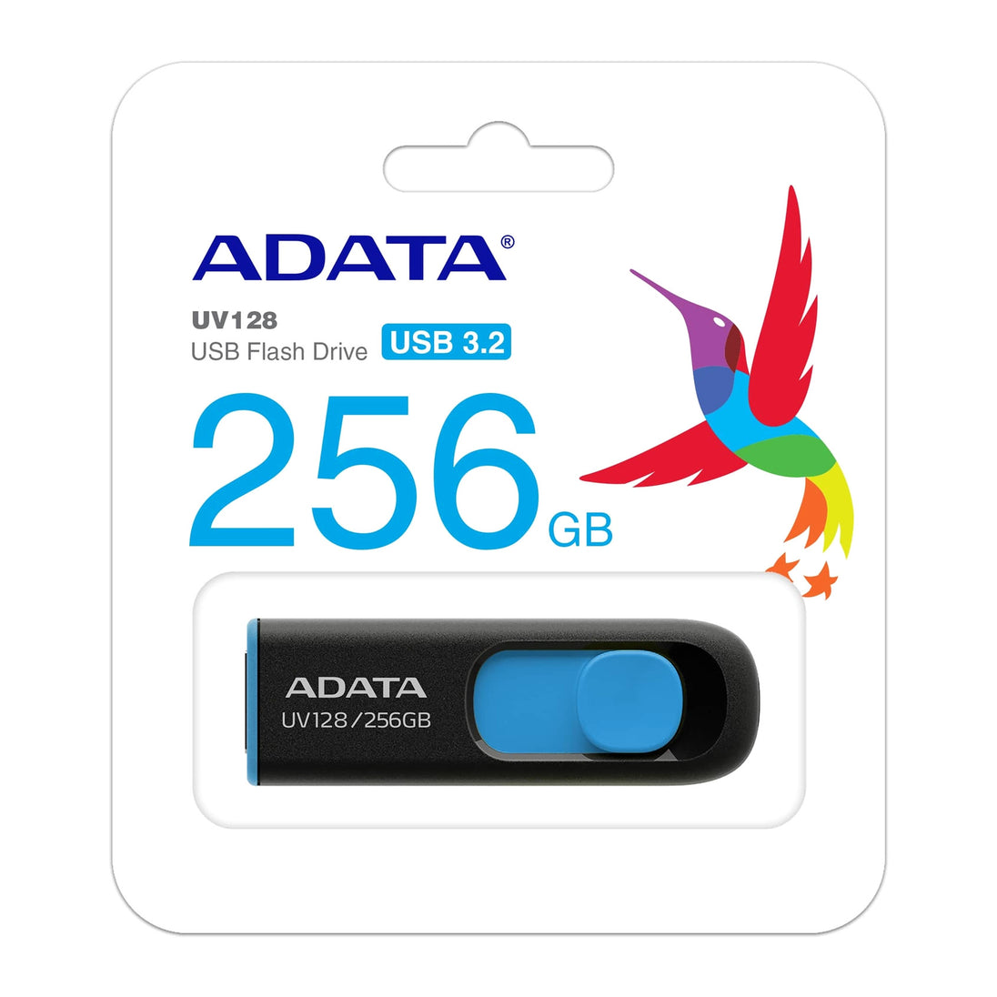 ADATA DashDrive UV128 | USB flash drive | USB 3.0 | 256GB Black/Blue