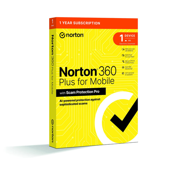 Norton 360 Plus Mobile | Security software | 1 device | 1 year