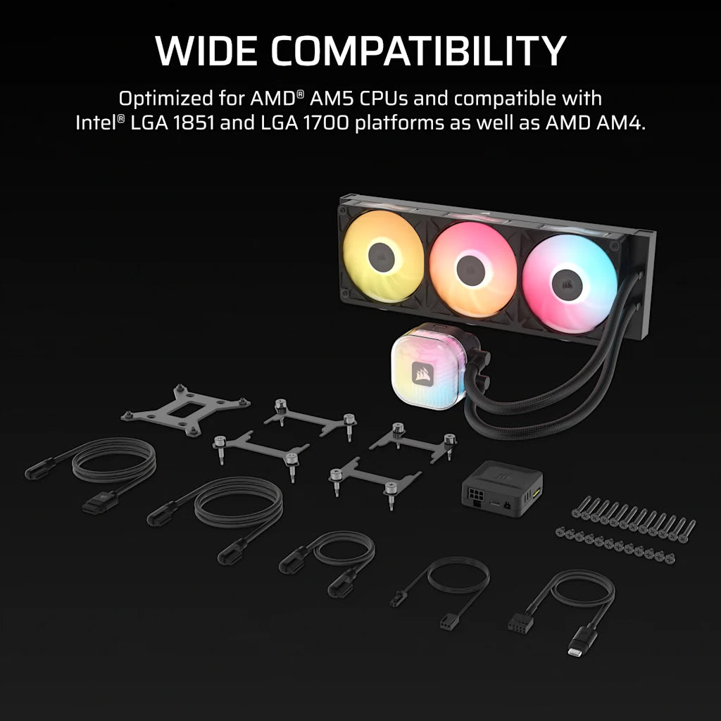 CORSAIR iCUE LINK TITAN II 360 RX RGB | AIO CPU cooler | 360mm | Black
