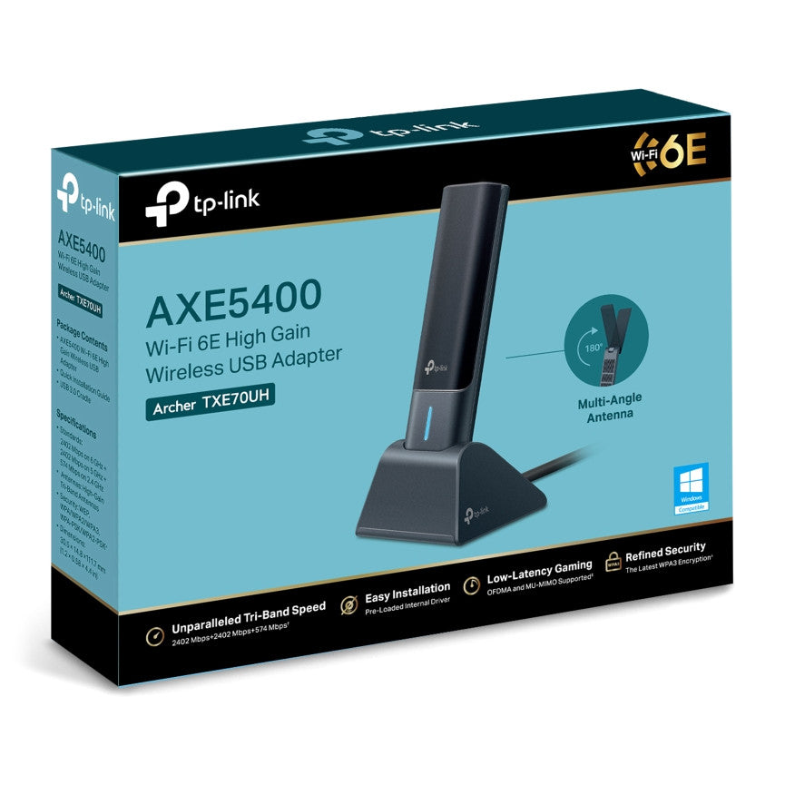 TP-Link Archer TXE70UH | USB Wi-Fi 6E adapter | AXE5400 | Tri-band
