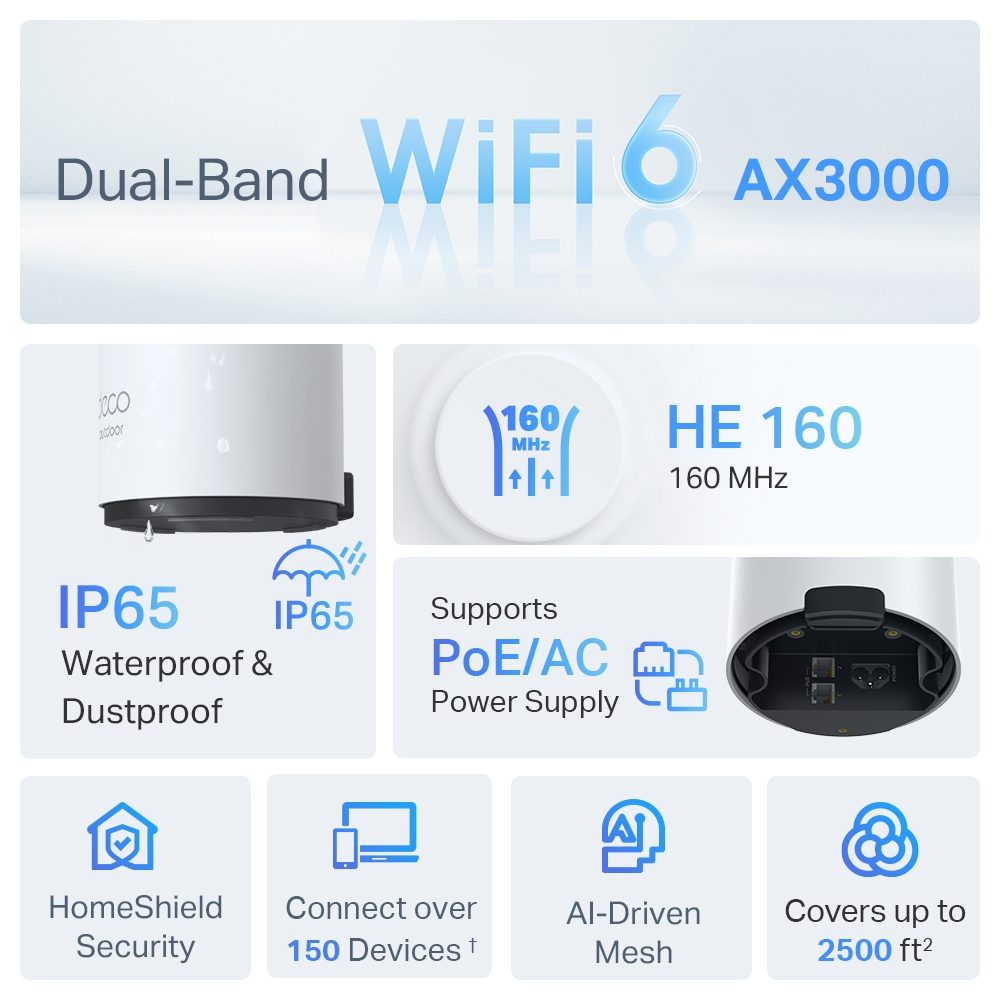 TP-Link Deco X50-Outdoor | Outdoor mesh Wi-Fi 6 unit | AX3000 | 1 pack