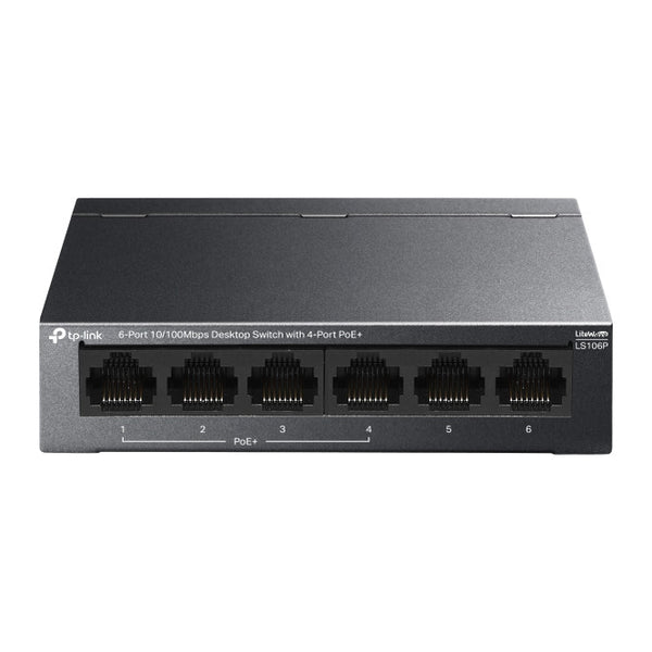 TP-Link LiteWave LS106P | Fast Ethernet PoE+ switch | 6 ports | 65 W