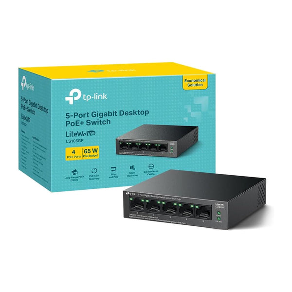 TP-Link LS105GP | Gigabit PoE+ network switch | 5 ports | 65 W PoE budget