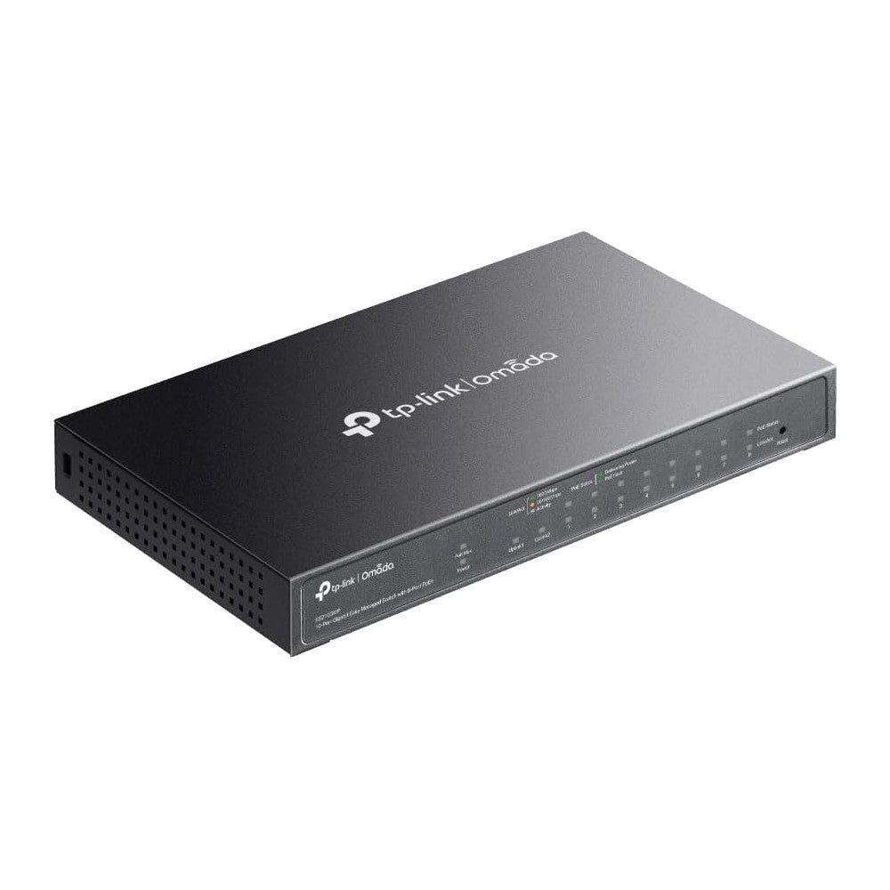 TP-Link Omada ES210GMP | 10-port Gigabit PoE+ switch | 123W budget