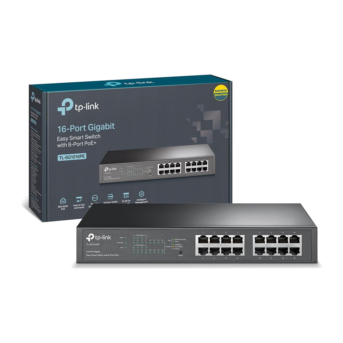 TP-Link TL-SG1016PE | Gigabit Easy Smart switch | 8-port PoE+ | 150W