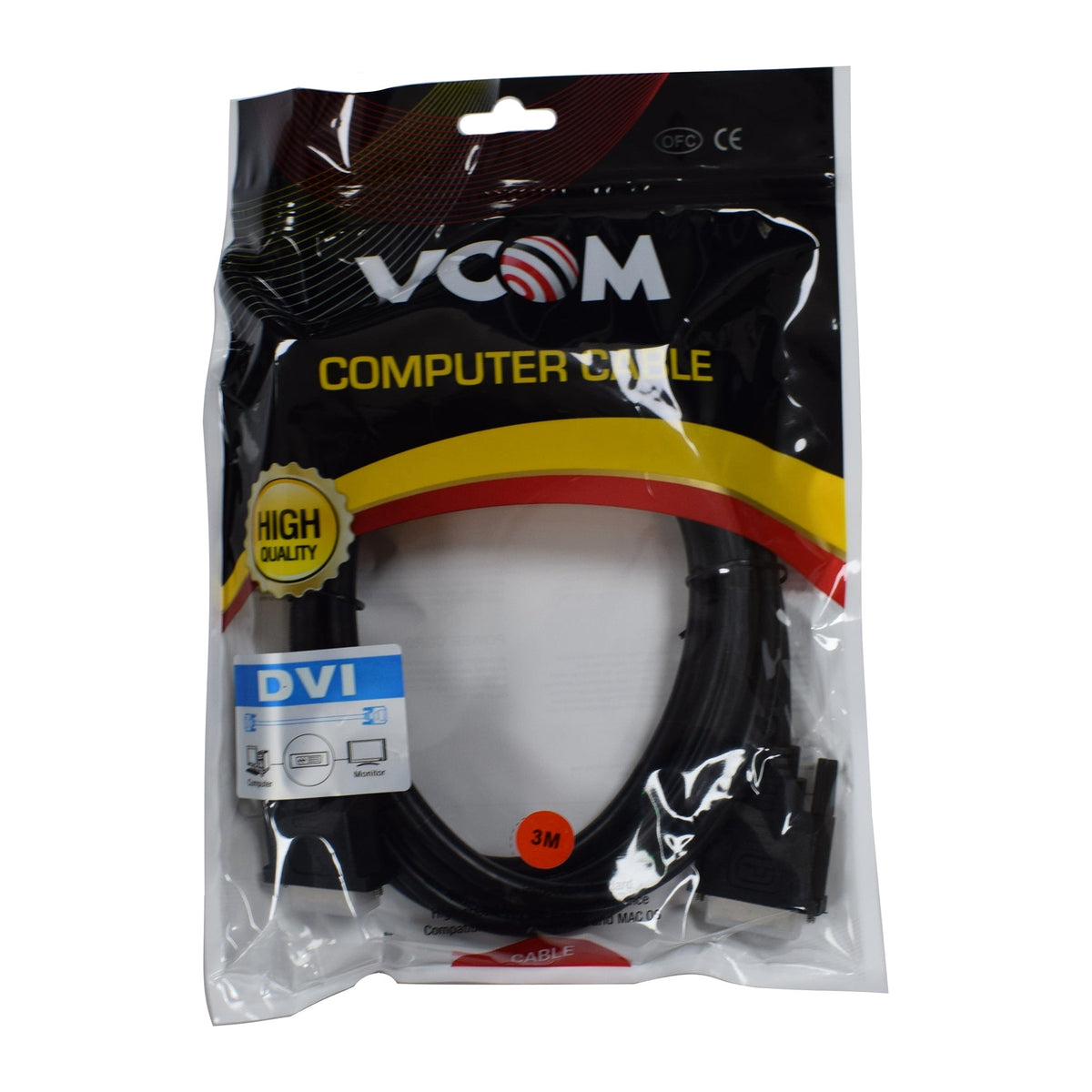 VCOM CG441D 3M | DVI-D display cable | 24+1-pin male to male | 3m Black