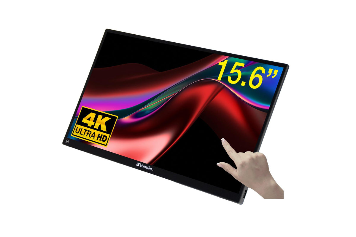Verbatim PMT-15-4K | Portable touchscreen monitor | 15.6in 4K UHD | Black