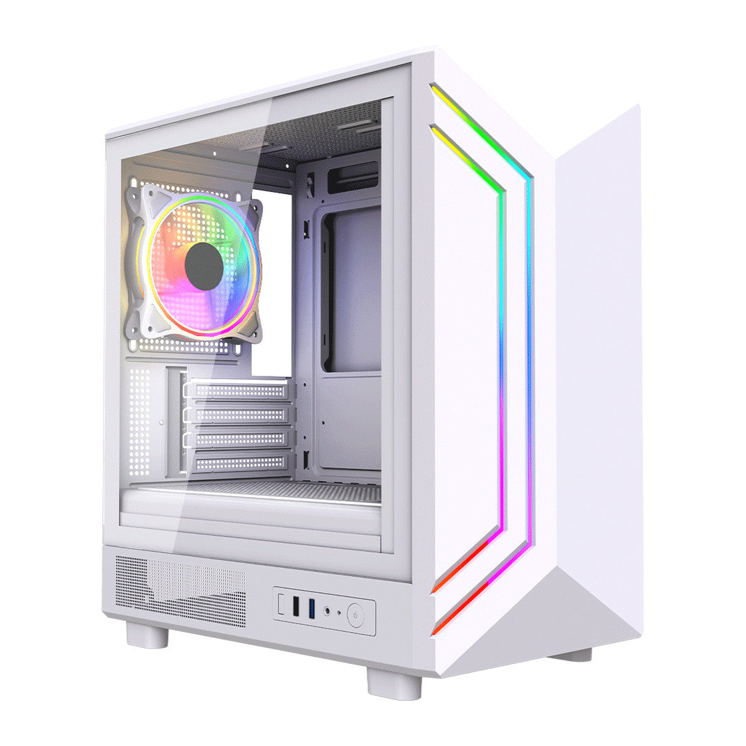 VIDA Apollo M | Micro-ATX PC case | ARGB lighting | White