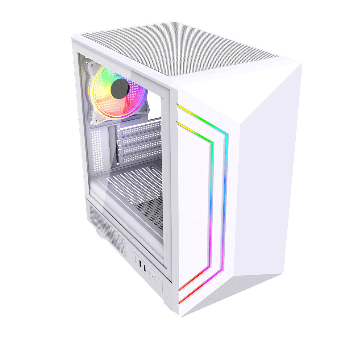 VIDA Apollo M | Micro-ATX PC case | ARGB lighting | White