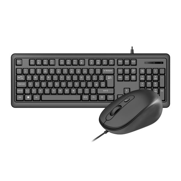 VIDA Corporate 2-in-1 | Wired keyboard and mouse set | UK QWERTY | Black