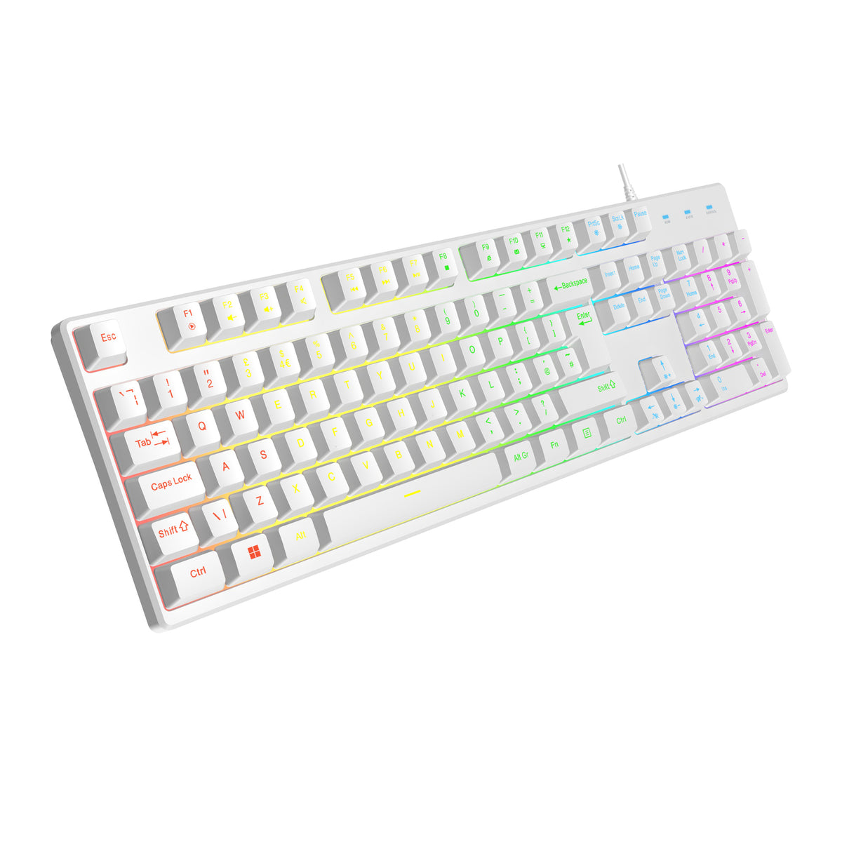 Vida Rebel 2-in-1 | USB Keyboard & Mouse Kit | RGB | White