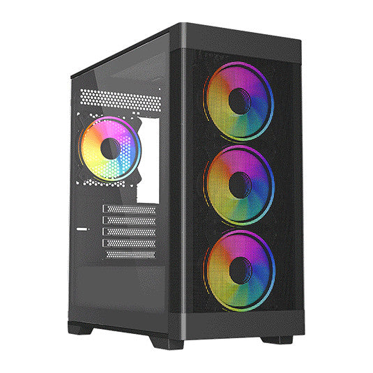 VIDA Zephyr V2 | Micro-ATX PC case | ARGB fans | Black