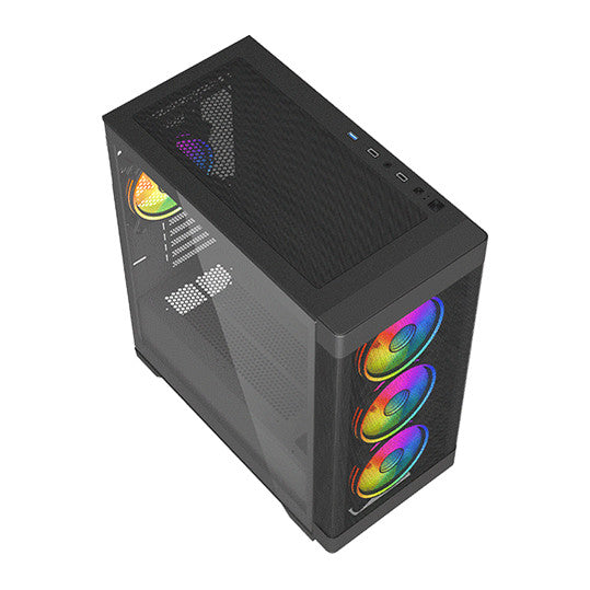 VIDA Zephyr V2 | Micro-ATX PC case | ARGB fans | Black